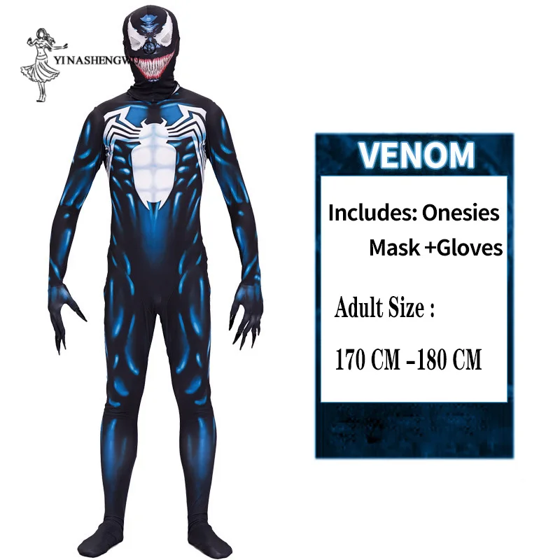 Костюм Venom Косплей Веном фильм Веном Человек-паук косплей супергерой комбинезон Хэллоуин костюм детский костюм на Хэллоуин