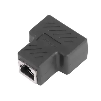 

1 to 2 Ways Network Ethernet Head Lan Cable Female Joiner Coupler RJ45 Extender Plug Network Connector Splitter