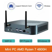 Güçlü Mini PC AMD Ryzen 7 4800H M.2 NVMe WiFi6 oyun bilgisayarı Windows 10 masaüstü DP desteği RJ45 1000M akıllı PC