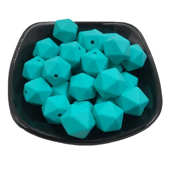 

10Pcs/Lot 17mm Hexagon silicone beads Baby Teether BPA Free DIY Necklace Pacifier Chain Accesories Baby Teething Care Infant