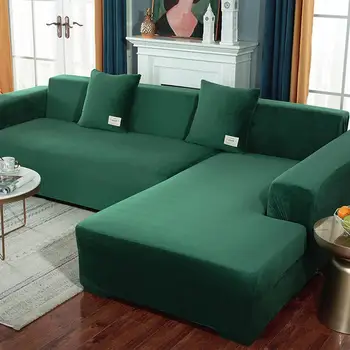 

Plush Sofa Cover Velvet Stretch Thick Solid Color Sofa Cover Living Room Armchair Cover L-Shaped Seat Cover Washable Furniture