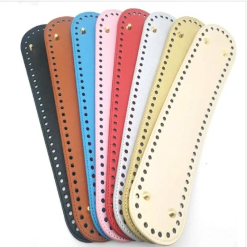 High Qualtiy pu Leather Bottom With Holes Rivet For Knitting Bag Handbag Bottom DIY Women Shoulder Crossbody Bags Accessories