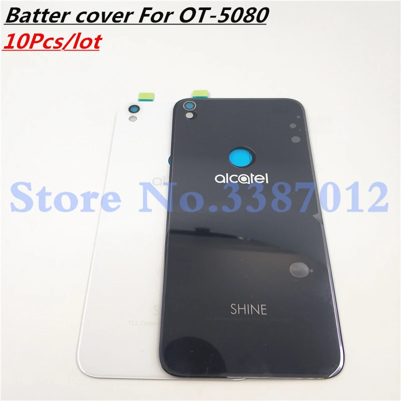 10 шт./лот Одежда высшего качества для Alcatel Shine Lite OT5080 5080 5080U 5080X Стекло Батарея Крышка задняя дверь чехол на заднюю крышку чехол