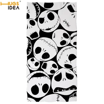 

HUGSIDEA Thicken Beach Towels The Nightmare Before Christmas Printing Bath Towel Bathroom Hotel Hand Towel Swimming/Sport Towel