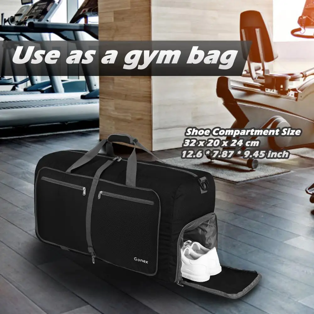 Gonex 100 л дорожная сумка для багажа 210D нейлоновая Женская и мужская дорожная сумка для путешествий Сверхлегкая складная сумка для отдыха и деловой поездки