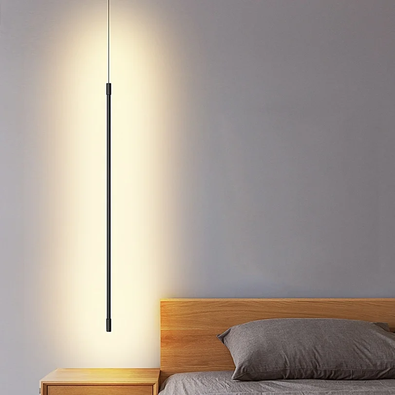 

Simplicity Modern Pendant Lights Living Room Dining Room Bedroom Bedside Hanging Lamp Minimalist Line Art LED Light Fixtures AC