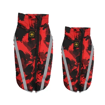 

Wholesale New Pet Dog Winter Clothes Jacket Graffiti Outfit Large Small Dog Clothes Waterproof Reflective Padded Dog Coat