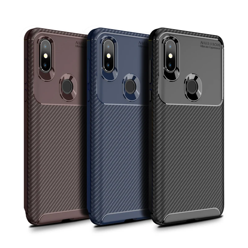 

For Redmi Note7 Case Classic Color Soft TPU Carbon Fiber Pattern Cover Dirt-resistant Shockproof Phone Case Back Protect Case