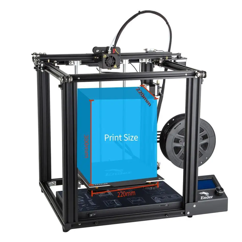 CREALITY 3D Ender-5/Ender-5 Pro Printer Enclosed Structure Power off Resume Printing Add Glass Build Plate and Nozzles best 3d printer