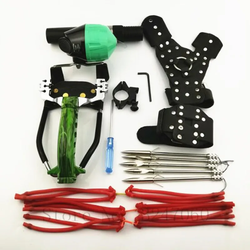 Green Set C Left Мощный открытый охотничий костюм для стрельбы рыбы Рогатка прецизионная стрельба лук Стрела стрельба рыба Лук Взрослый стрельба Набор - Цвет: Green Set C Left