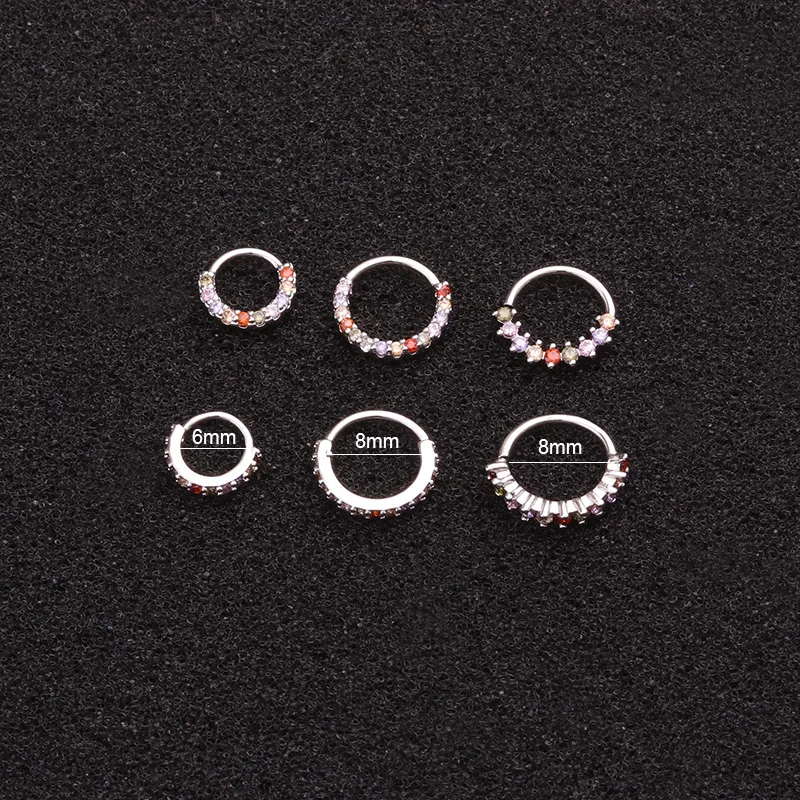 1 шт. Многоцветный Cz обруч хрящевая спираль Daith серьги ухо и украшение для