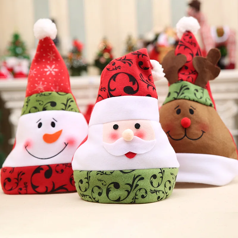 

Cute Christmas Hat Three-dimensional Santa Claus Elk Snowman Santa Hat Children Adult Christmas Craft Cap Xmas Party Props