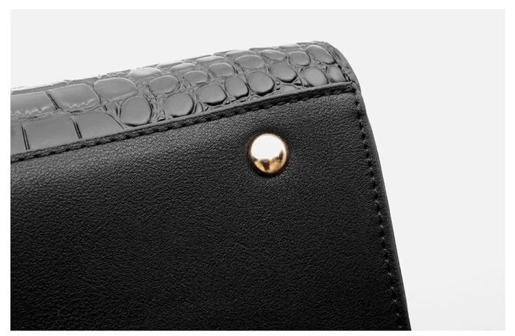 Ladies Crocodile Handbags for Women Luxury Designer Genuine Leather Crossbody Purses Cowhide Top Handle Office Tote Shoulder Bag (15)