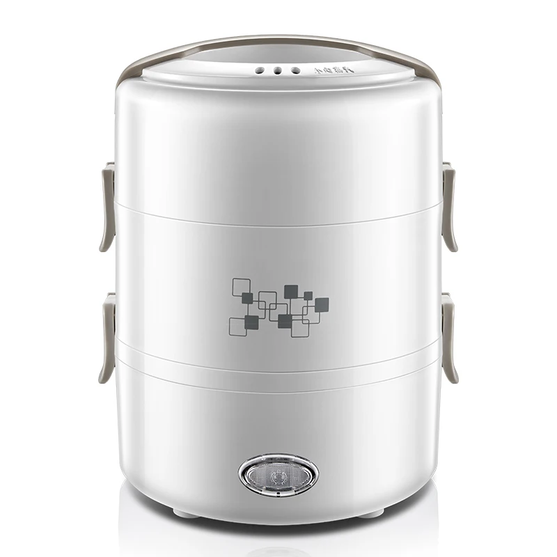 

Electric Cooker Lunch Box Three Floors Pluggable Heating High Capacity 2L Insulation 1-2 People Bringing Meals To Work Portable