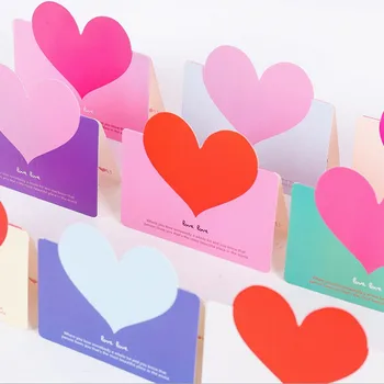 

100PCS Christmas greeting card paper card love small cards creative blessing Heart shaped wedding blessing