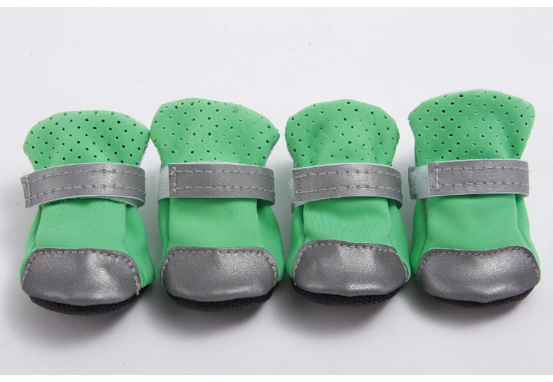 Fenice/Обувь для собак с мягкой резиновой подошвой для прогулок и бега, обувь для маленьких домашних животных, собак, щенков, кошек, обувь для ботинок, дышащая и отражающая - Цвет: green