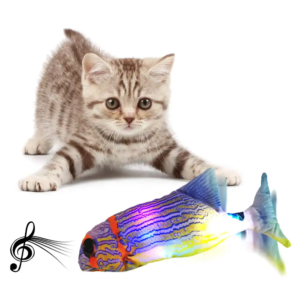 電子ペットの猫のおもちゃ3d魚のusb充電シミュレーション魚ダンスジャンプ移動魚音楽ledライトペット猫おもちゃ 猫のおもちゃ Aliexpress