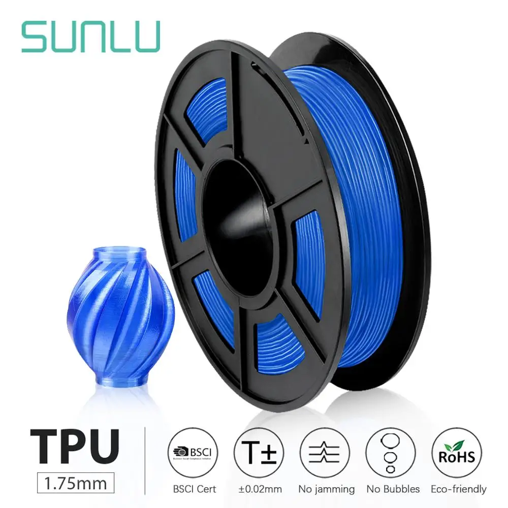 SUNLU-filamento de impresora 3D, 0,5 KG, 1,75mm, bajo olor, precisión Dimensional +/-0,02mm, filamento de impresión 3D