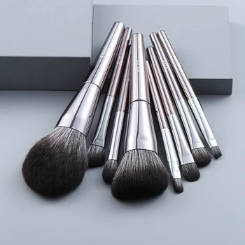 

FLD 8pcs Silver Metal Makeup Brushes Set Cosmetics Powder Foundation Blush Eyeshadow Eyebrow Lip Brush Brochas Maquillaje Tools