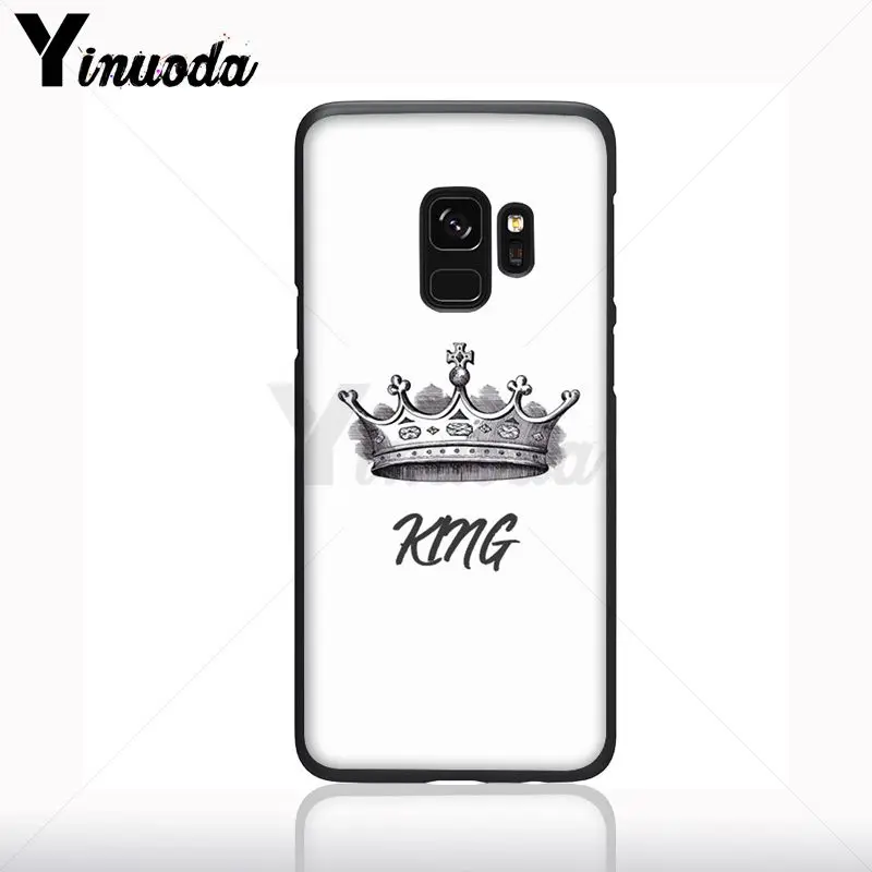 Ratu dan Raja Putri Merah Muda Hitam Lembut Ponsel Case untuk Samsung Galaxy S10plus S9 S8plus S10e A50 A70 A10 Ponsel