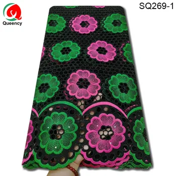 

SQ268 Swiss Voile Lace 2020 New design Big Flower Embroidery Cotton Lace fabric Nigeria clothes dress Matrials with stones