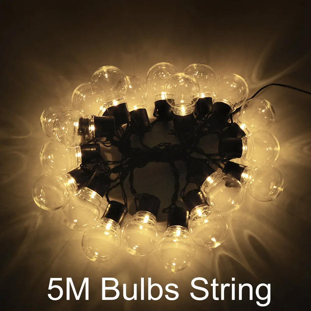 5M Bulbs String Открытый Рождественский Сказочный светильник Солнечная энергия 6 м/7 м/10 м светодиодный гирлянда люсис привело гирлянду для сада Свадебная вечеринка Декор Navidad - Испускаемый цвет: 5M Bulbs String