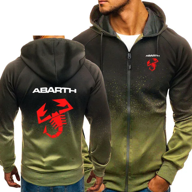 1 Худи с логотипом для ABARTH; Модный пуловер на молнии; хлопковая толстовка с градиентной расцветкой; кардиган Karl For Abarth; куртки; пальто - Цвет: 1