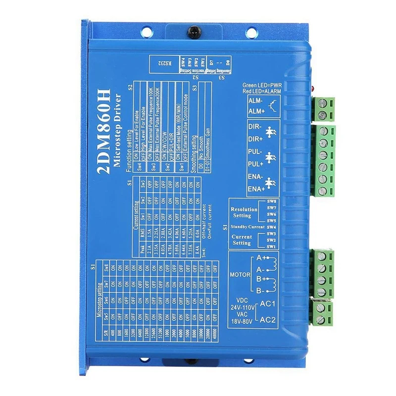 ЧПУ 2DM860H цифровой двухфазный Драйвер шагового двигателя министеп контроллер для гравировального станка с ЧПУ шаговый мотор драйвер