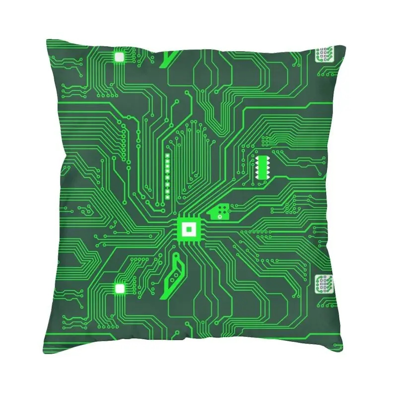 

Nordic Style CPU Computer Motherboard Throw Pillow Case Home Decor Circuit Board Programmer Tech Cushion Cover 45x45cm For Sofa