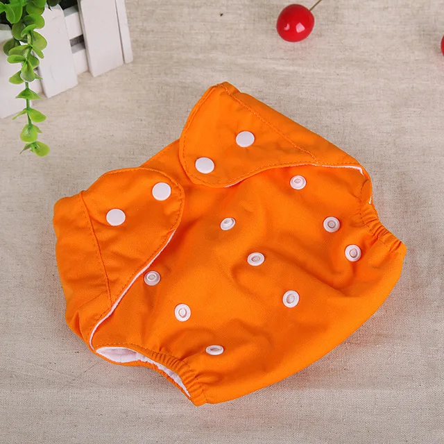 Экологичные тканевые подгузники, Регулируемые Многоразовые подгузники, мягкие чехлы для маленьких мальчиков и девочек, моющиеся подгузники для детей 0-2 лет, 3-15 кг - Цвет: Оранжевый