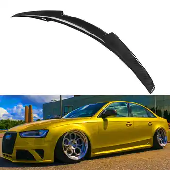 

M4 Style Real Carbon Fiber Car Rear Trunk Boot Lip Spoiler Wing Lip Big For Audi A4 B8.5 Sedan 4dr Type D 2013 2014 2015 2016