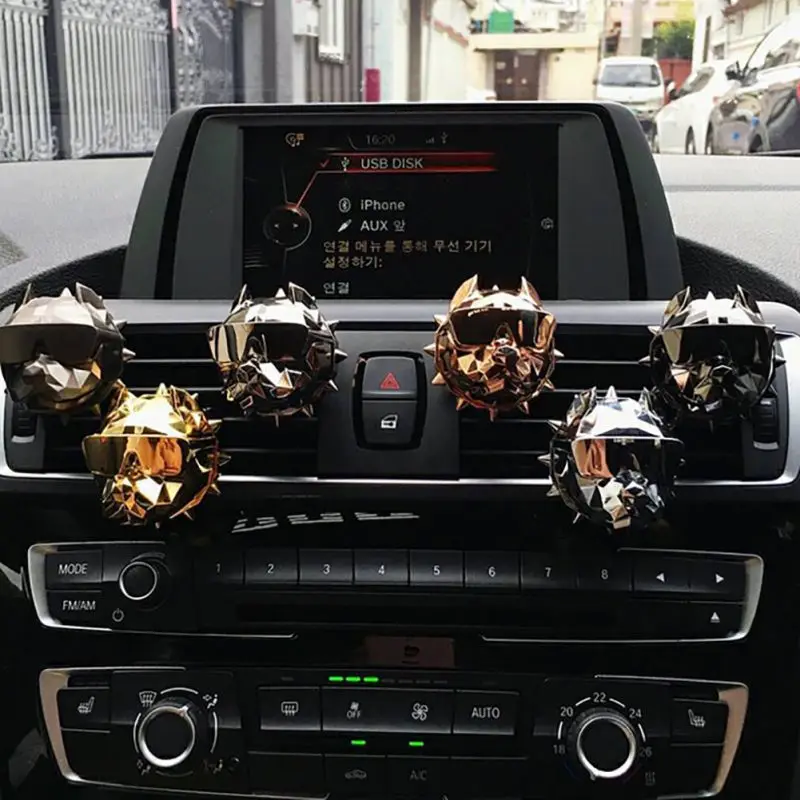 Bulldog Fashion Car Air Freshener Perfume Clip Automatic Aroma Diffuser Ventilation Purifier Accessories