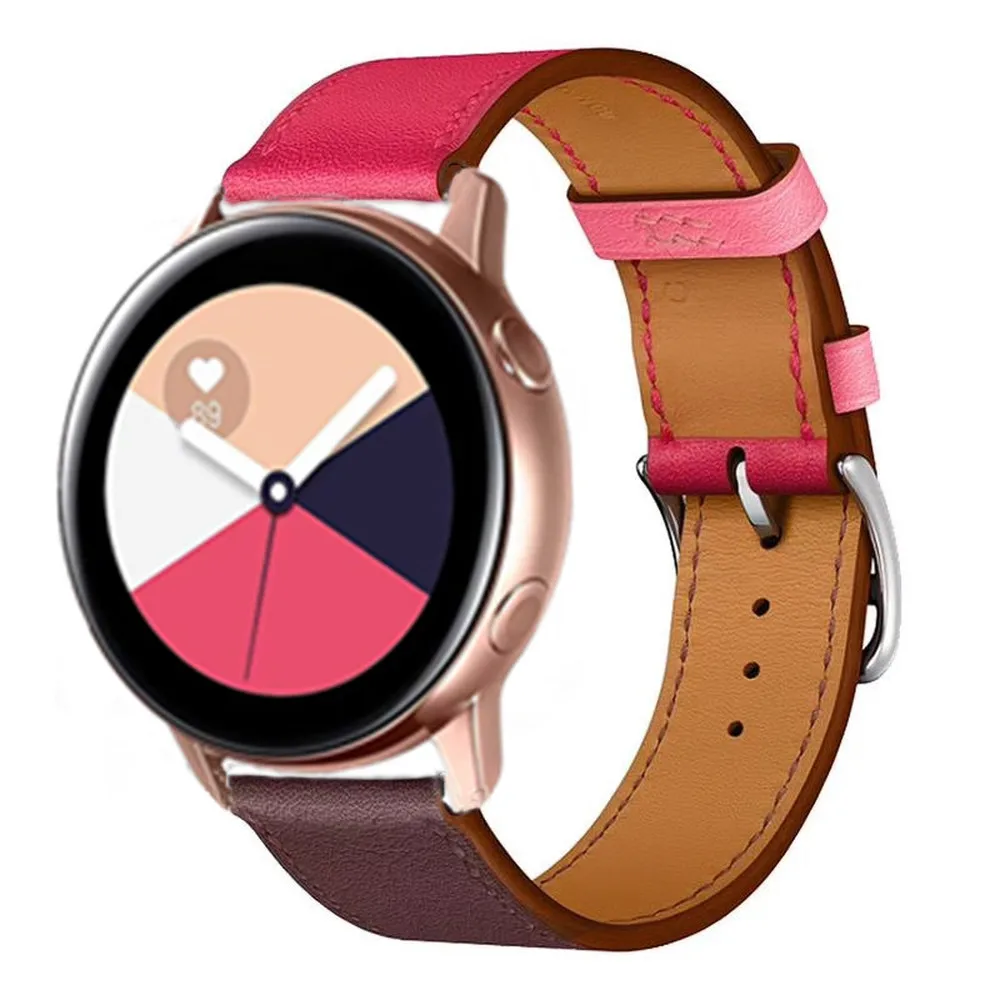Кожаный ремешок для Samsung gear S3 s2 sport 20 мм 22 мм ремешок для часов huami amazfit bip huawei gt 2 Galaxy Watch Active 42 мм 46 мм