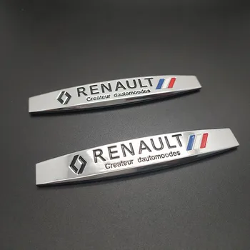 

2pcs Automobile metal side mark logo Car Styling for For Renault Megane 2 3 Duster Logan Clio Laguna 2 Captur Decal