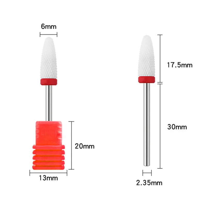 Керамическая шлифовальная насадка для ногтей, конусный наконечник, керамические сверла, электрический шлифовальный станок для кутикулы, аксессуары для выгрузки, инструменты для ногтей