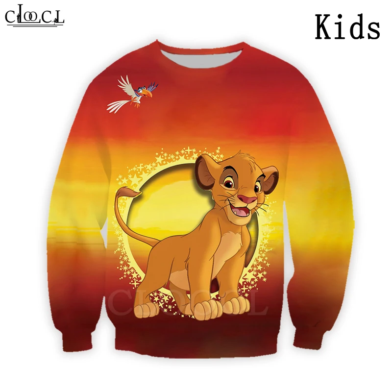 Cartoon Simba Lion King Sweatshirt Casual 3D Print Personalized Design Tracksuit Baby Boy Baby Girl Children's Harajuku Pullover - Color: kids Sweatshirt 6