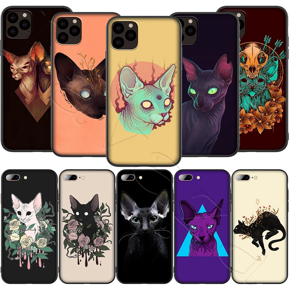 Lavaza милые Сфинкс Кошка Силиконовый мягкий чехол для iPhone 12 11 Pro XS Max XR X 8 7 6 6S Plus 5 5S SE |