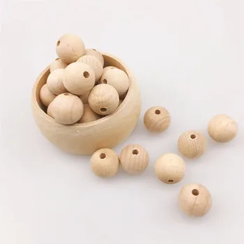 

10-150Pcs High Quality Unfinished Wooden Beads 8-20mm Teething Beads Round Wood Teether Beads For Baby Care Toys Jewelry