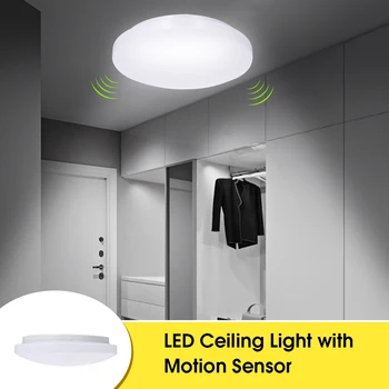 

12W LED Ceiling Light with Motion Sensor 1000Lumen with Daylight Sensor 27cm Diameter Warm White for Garage Closet Hallways