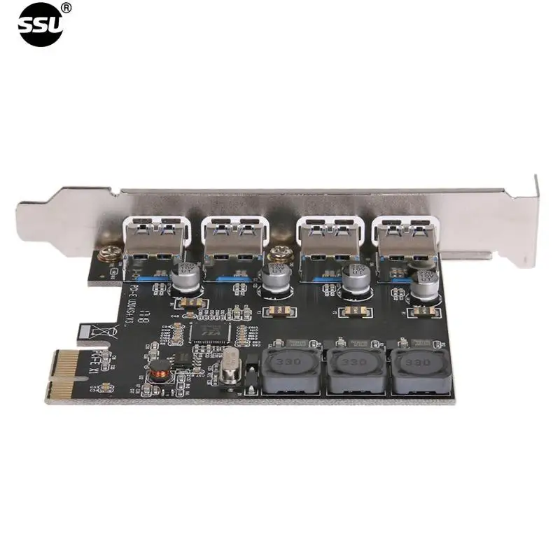 SSU U3V04S+ 4 порта USB 3,0 PCIe Плата расширения PCI Express usb-хаб адаптер