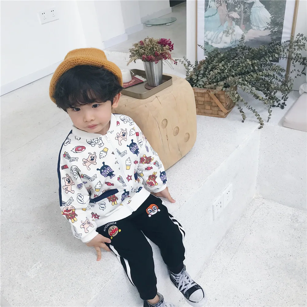 Tonytaobaby/новая осенне-зимняя одежда для мальчиков и девочек, пальто с героями мультфильмов бархатное пальто на молнии детская куртка