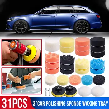 

31PCS Polish Pad Polish Foam Microfiber Wax Pad Buffing Paint Care M10 Adapter High Quality for Polishing Cleaning