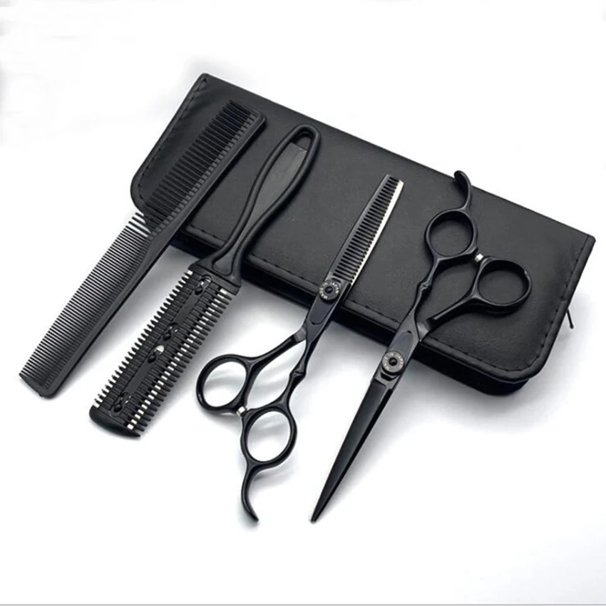 

5PCS/Set 6 Inch Hair Cutting Scissors Kit, Stainless Steel Hair Cutting Shears Set Thinning Scissors Hair Scissors Barber Home