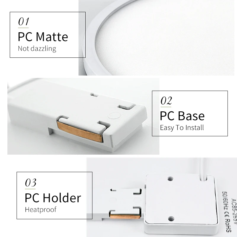 Гостиная огни Светодиодный потолочный светильник ультра тонкий холодной White18W 24