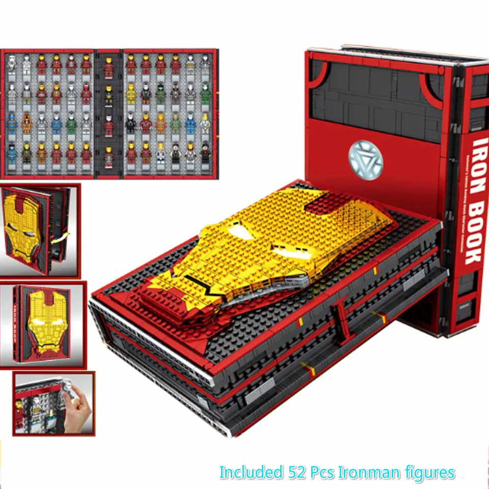 

NEW Iron Man Display Box Legoeinglys Ironman Tony Stark Mark MK22 MK41 Included 52 Pcs figures Collection Block Display Box gift