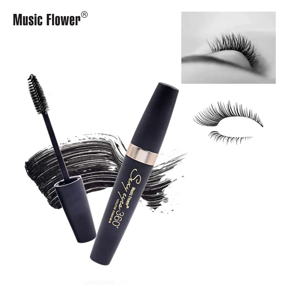 

Music Flower Eye Make Up mascara waterproof and sweat-proof Long Lasting Extension Black Thick Lengthening Eye Lashes Cosmetics