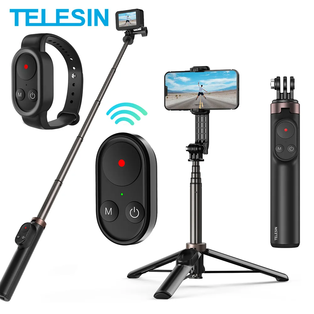 TELESIN Беспроводная селфи-Палка с дистанционным управлением по Bluetooth монопод
