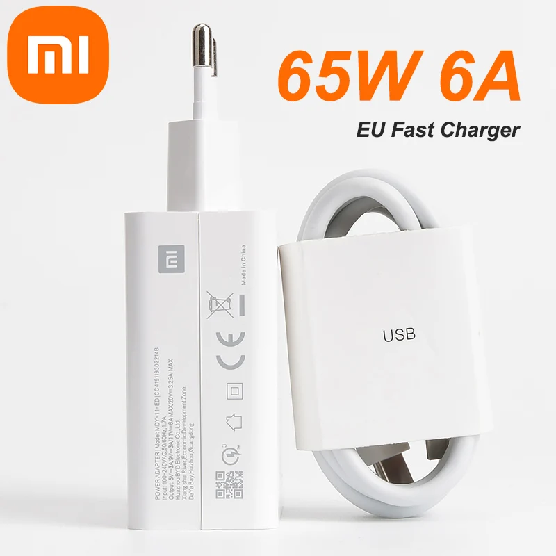 Быстрое зарядное устройство Xiaomi 65 Вт QC 4 0 + турбозарядный адаптер для ноутбука