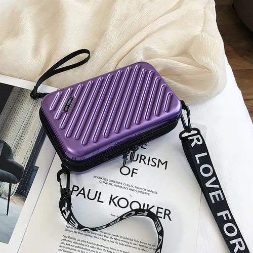 Twill Purple Мини Дорожная сумка через плечо, Жесткий чемодан, сумка через плечо для мобильного телефона, женская маленькая квадратная коробочка конфетного цвета, ручная сумка - Цвет: Twill Purple