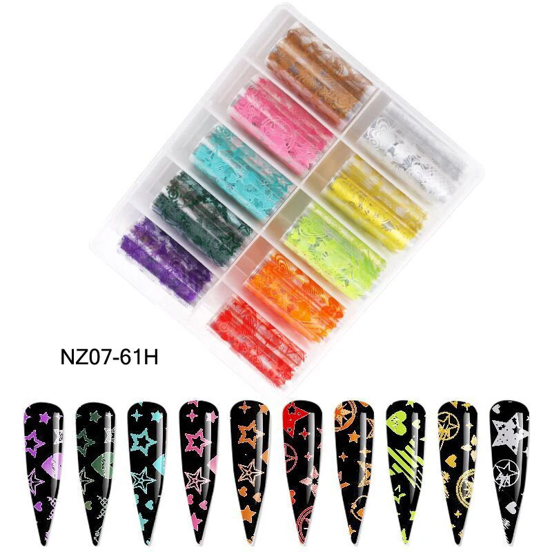 10Rolls Galaxy Nail Transfer Foils 105 Designs 4*100cm Fresh Flowers Nail Art Transfer Foil Sticker Decal DIY Nail Supplies